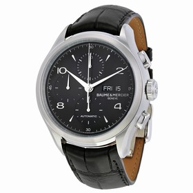 Baume Et Mercier Capeland Chronograph Black Dial Black Leather Men's Watch Moa10211