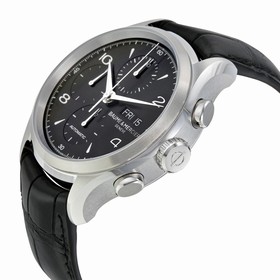 Baume Et Mercier Capeland Chronograph Black Dial Black Leather Men's Watch Moa10211