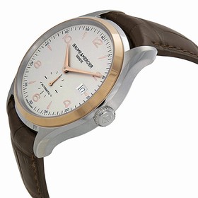 Baume et Mercier Clifton Automatic Silver Dial Brown Leather Men's Watch 10139