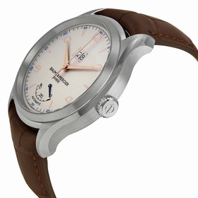 Baume et Mercier Clifton Automatic Silver Dial Brown Leather Watch MOA10205