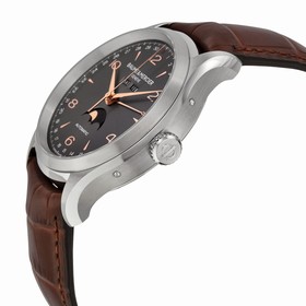 Baume et Mercier Clifton Grey Dial Brown Leather Men's Watch MOA10213