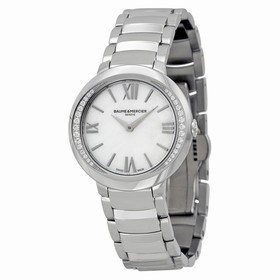 Baume Et Mercier Promesse Mother of Pearl Dial Stainless Steel Ladies Watch 10160