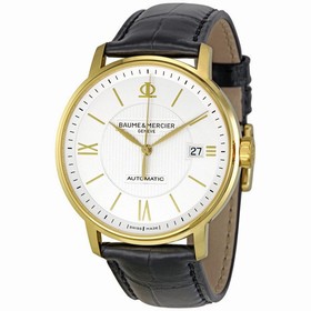 Baume & Mercier Classima Executives Silver Dial Black Leather Men's Watch 8787