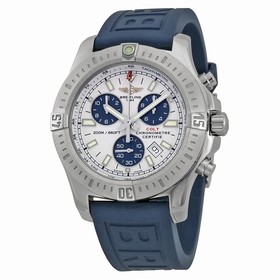 Beitling Colt Chronograph White Dial Blue Rubber Men's Watch A7338811-G790BLPT3