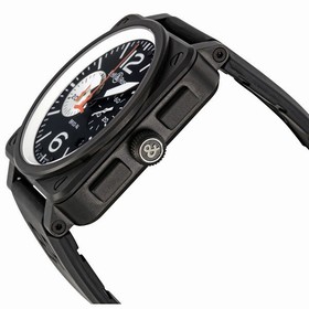 Bell & Ross Aviation Black and White Dial Chronograph Automatic Men's Watch BR0394-BW-CA