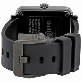 Bell & Ross Aviation Black Dial Black Ceramic Case Unisex Watch BRS-BLK-CER-RUBB