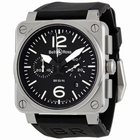 Bell & Ross Aviation Black Dial Chronograph Automatic 42MM Men's Watch BR-03-94-STEEL