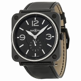 Bell & Ross Aviation Black Dial Diamond Unisex Watch BRS-BLKD-CER-PHT