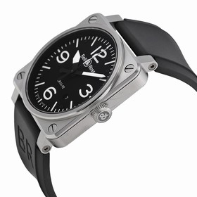 Bell & Ross Aviation Black Dial Steel Case Automatic 42 MM Men's Watch BR-03-92-STEEL