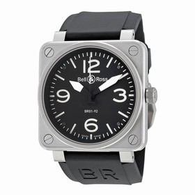 Bell & Ross Aviation Black Dial Steel Case Automatic 46 MM Men's Watch BR01-92-STEEL