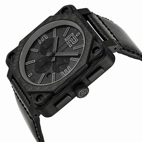 Bell & Ross Aviation Black Phantom Dial Carbon Fiber Rubber Men's Watch BR0194-CA-FIBER-PH