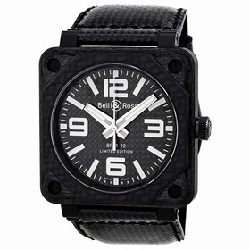 Bell & Ross Aviation Carbon Fiber Black Dial 46 MM Automatic Men's Watch BR-01-92-CARBON-FIBER