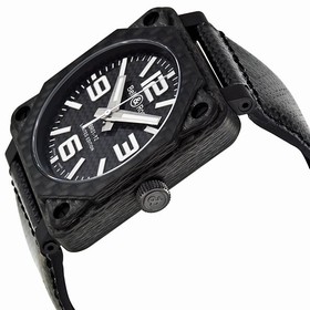 Bell & Ross Aviation Carbon Fiber Black Dial 46 MM Automatic Men's Watch BR-01-92-CARBON-FIBER