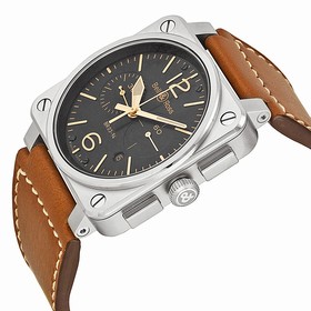 Bell & Ross Aviation Golden Heritage Black Dial Chronograph Automatic Men's Watch BR0394-GOLD-HER