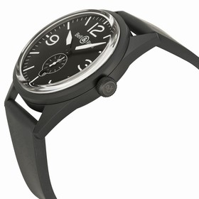 Bell & Ross Aviation Original Carbon Black Dial Black Rubber Men's Watch BLRBR123-BL-CB