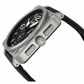 Bell & Ross Black Dial Automatic Chronograph Men's Watch BR0194-BL-ST