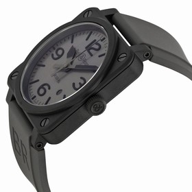 Bell & Ross Commando Grey Dial Grey Rubber Men's Watch R0392-COMMANDOCE