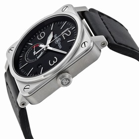 Bell & Ross Officer Automatic Black Dial Black Leather Men's Watch BR0397-BL-SI-SCA