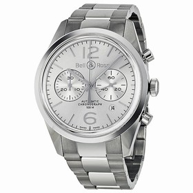 Bell & Ross Officer Automatic Chronograph Silver Dial Men's Watch BR126-WH-ST-SS