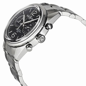 Bell & Ross Officer Chronograph Black Dial Men's Watch BR126-OFFICER-SSB