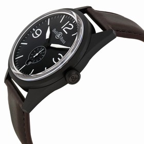 Bell & Ross Vintage Automatic Black Dial Black Dial Brown Leather Men's Watch RBRV123-BL-CA-SCA