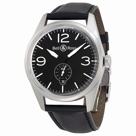 Bell & Ross Vintage Black Dial Black Leather Men's Watch BRV123-BL-ST-SCA