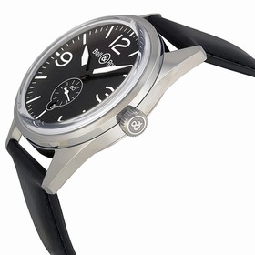 Bell & Ross Vintage Black Dial Black Leather Men's Watch BRV123-BL-ST-SCA