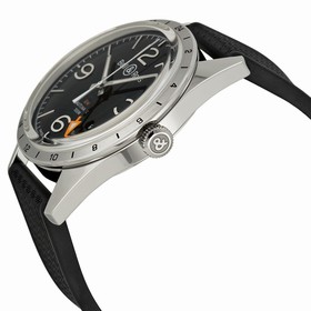 Bell & Ross Vintage Black Dial Black Rubber Men's Watch BRV123-BL-GMT-SRB