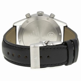 Bell & Ross Vintage Chronograph Black Dial Black Leather Men's Watch