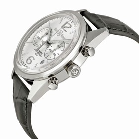 Bell & Ross Vintage Officer Silver Dial Stainless Steel Grey Leather Men's Watch BRG126-WH-ST-SCR