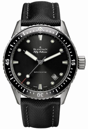 Blancpain Fifty Fathoms Bathyscaphe Black Dial Men's Watch 5000-1230-B52A