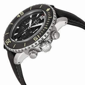 Blancpain Fifty Fathoms Black Dial Flyback Chronograph Black Fabric Strap Men's Watch 5085F-1130-52