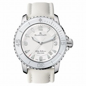 Blancpain Fifty Fathoms White Dial White Fabric Automatic Men's Watch 5015-1127-52