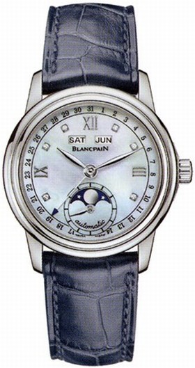 Blancpain Leman Automatic White Mother of Pearl Dial Ladies Watch 2360-1191A-55B