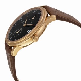 Blancpain Villeret 8 Days Black Dial Black Leather Men's Watch 6614-3637-55B