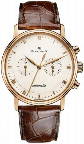 Blancpain Villeret Chronograph 18kt Rose Gold Men's Watch 4082-3642-55B