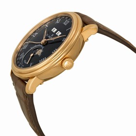 Blancpain Villeret Complete Calendar 8 Days Black Dial Brown Leather Men's Watch 6639-3637-55B