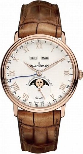 Blancpain Villeret Complete Calendar 8 Days Opaline Dial Men's Watch 6639-3642-55B