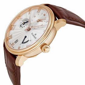 Blancpain Villeret Opaline Dial 18kt Rose Gold Brown Leather Men's Watch 6665-3642-55B