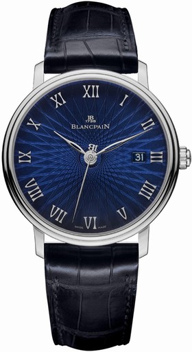 Blancpain Villeret Ultra Slim Blue Dial Alligator Leather Men's Watch 6223C-1529-55A