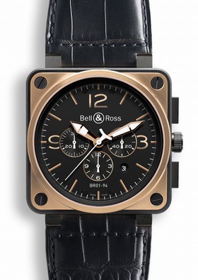Bell & Ross BR 01 94 Pink Gold & Carbon Officer Chronograph (BR0194BICOOF)