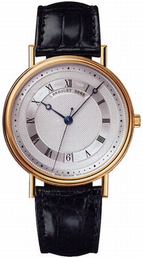 Breguet Classique Automatic Silver Dial Black Leather Men's Watch 5930BA/12/986