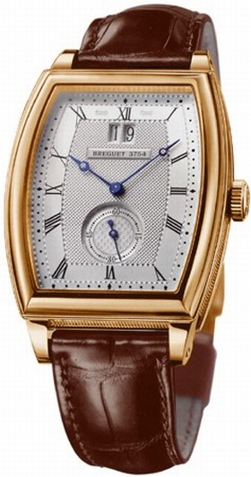 Breguet Heritage Silver Dial 18kt Rose Gold Brown Leather Men's Watch 5480BR12996