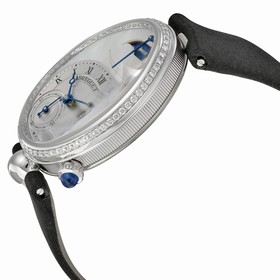 Breguet Reine De Naples Mother of Pearl Dial 18kt White Gold Diamond Black Satin Ladies Watch 8908BB52864D00D