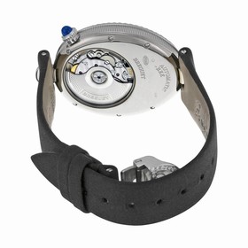 Breguet Reine De Naples Mother of Pearl Dial 18kt White Gold Diamond Black Satin Ladies Watch 8908BB52864D00D