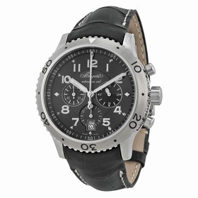 Breguet Transatlantique Type XXI Flyback Ruthenium Dial Brown Leather Automatic Men's Watch 3810ST929ZU