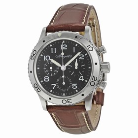 Breguet Type XX Aeronavale Automatic Chronograph Black Dial Brown Leather Men's Watch 3800ST929W6