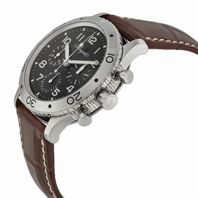 Breguet Type XX Aeronavale Automatic Chronograph Black Dial Brown Leather Men's Watch 3800ST929W6