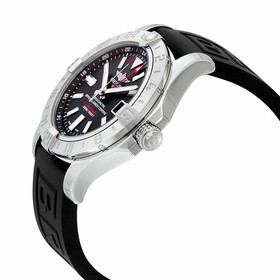 Breitling Avener II GMT Black Dial Black Rubber Men's Watch A3239011-BC35BKPT3