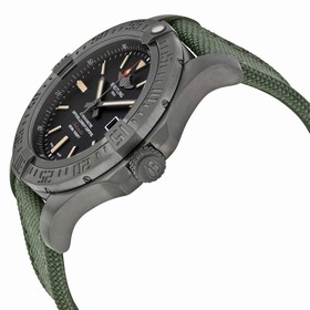 Breitling Avenger Blackbird Automatic Black Dial Green Canvas Strap Men's Watch V1731010-BD12GRFT
